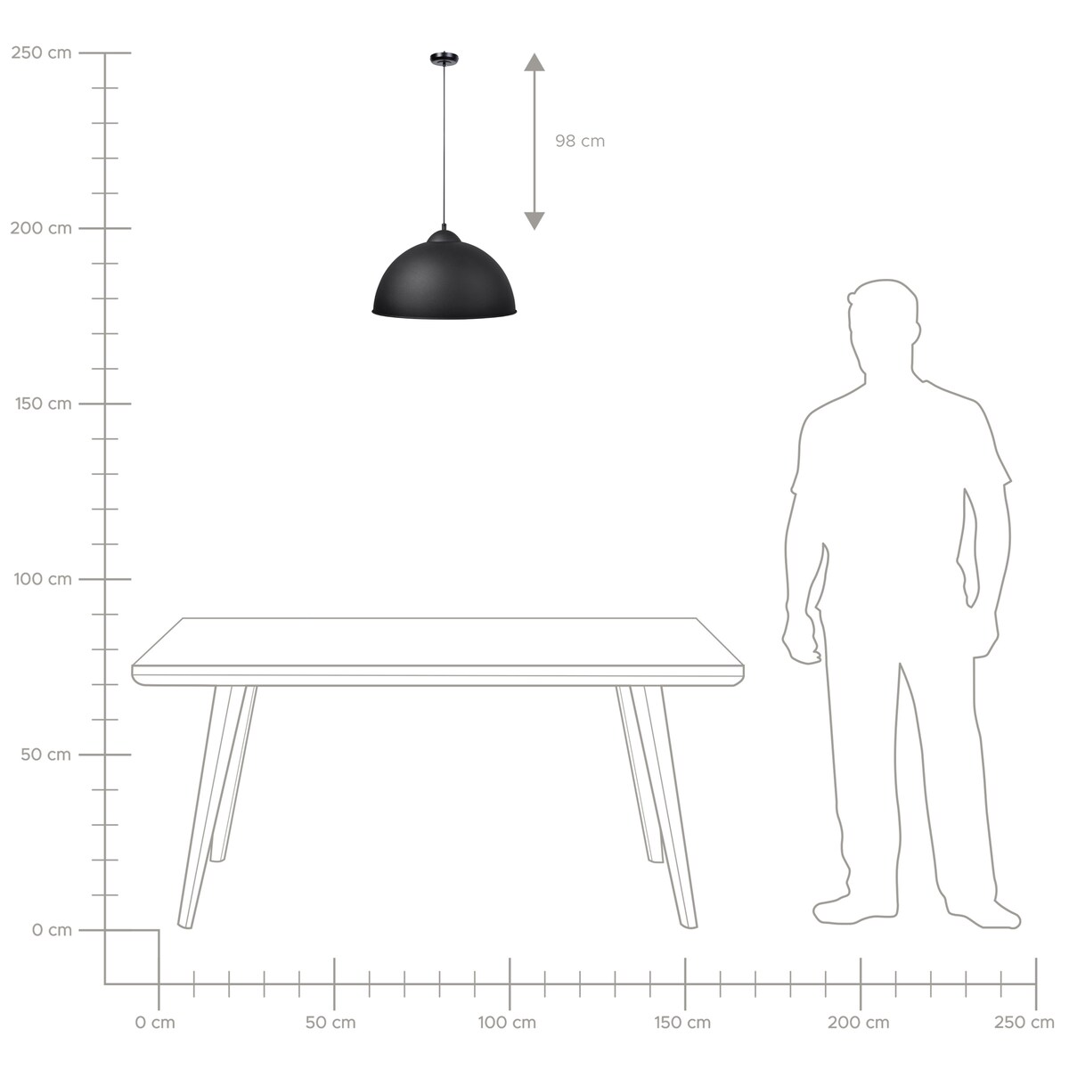 Lampa wisząca CETINA Metal Czarny