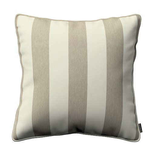 Poszewka Gabi na poduszkę 60x60 beżowo-białe pionowe pasy (5,5cm)