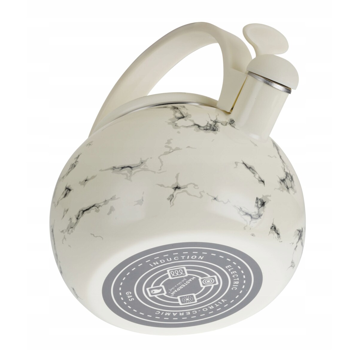 Czajnik Emaliowany Retro 2.2L Z Automatycznym Gwizdkiem Biały Indukcja Gaz