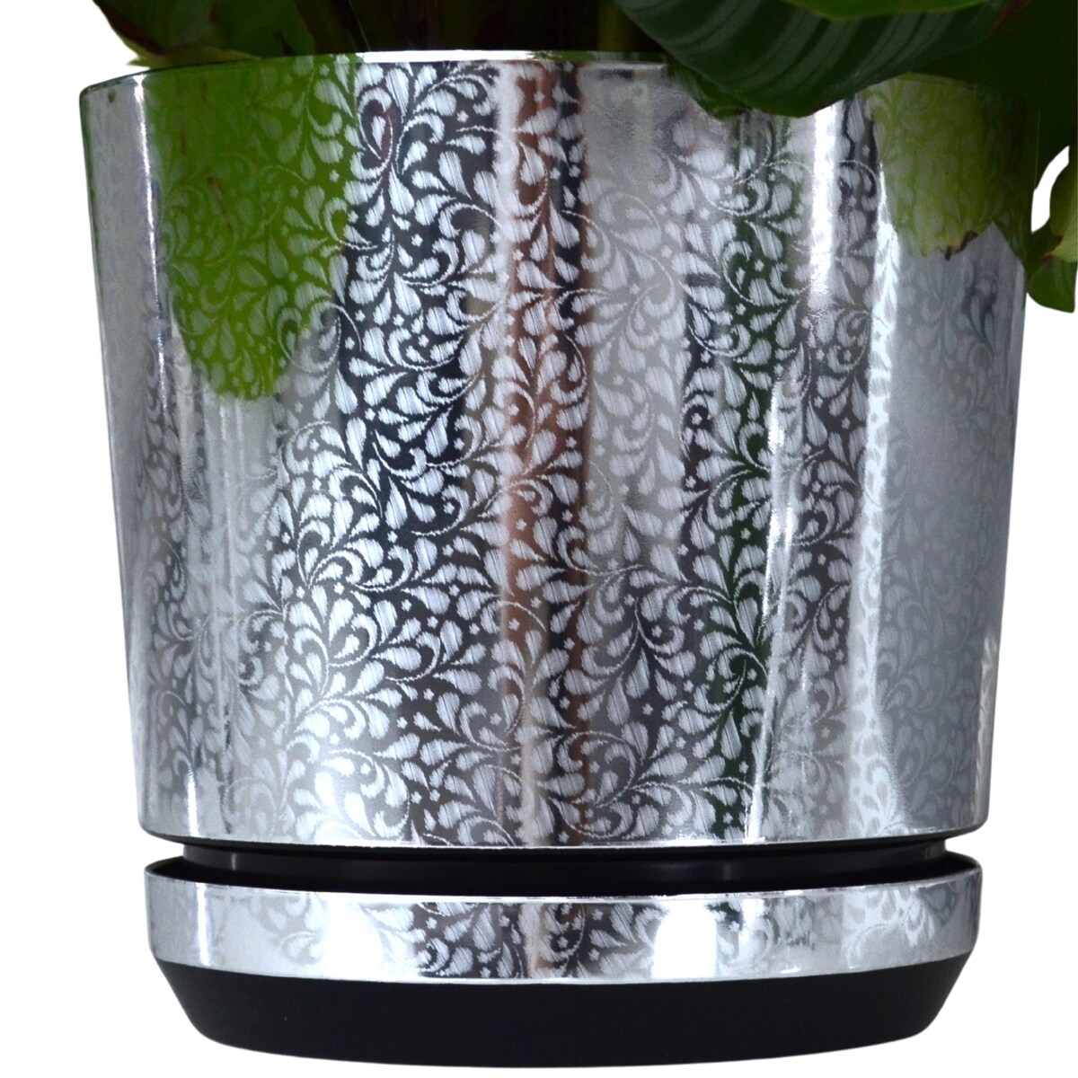 32 cm piękny wzór SREBRNA KORONKA kobieca motyw artystyczny elegancki glamour ekskluzywna wyrafinowana duża donica