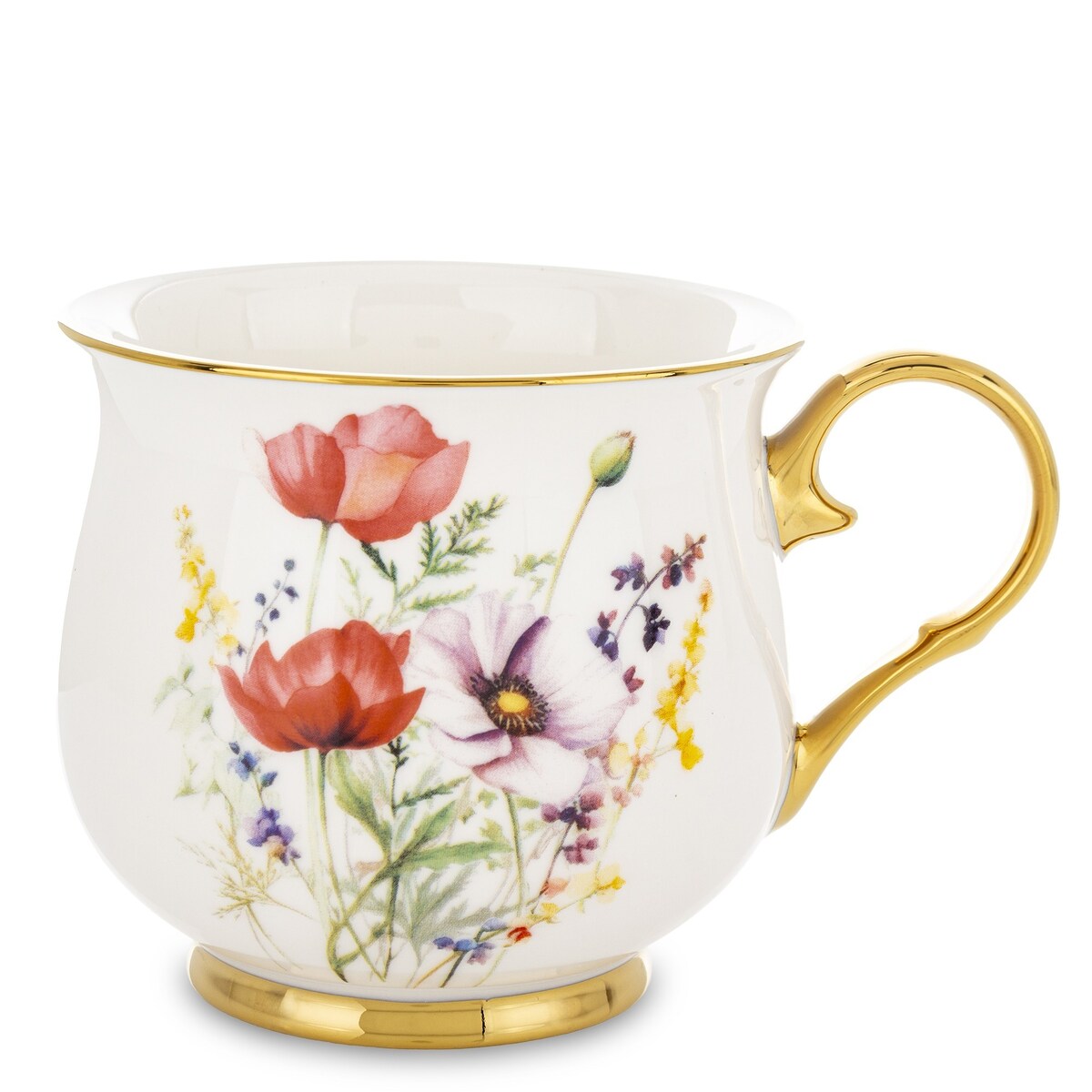 Kubek porcelanowy baryłka 430 ml z pudełkiem 9x13,5x10 cm BALERO-5 dwa czerwone maki