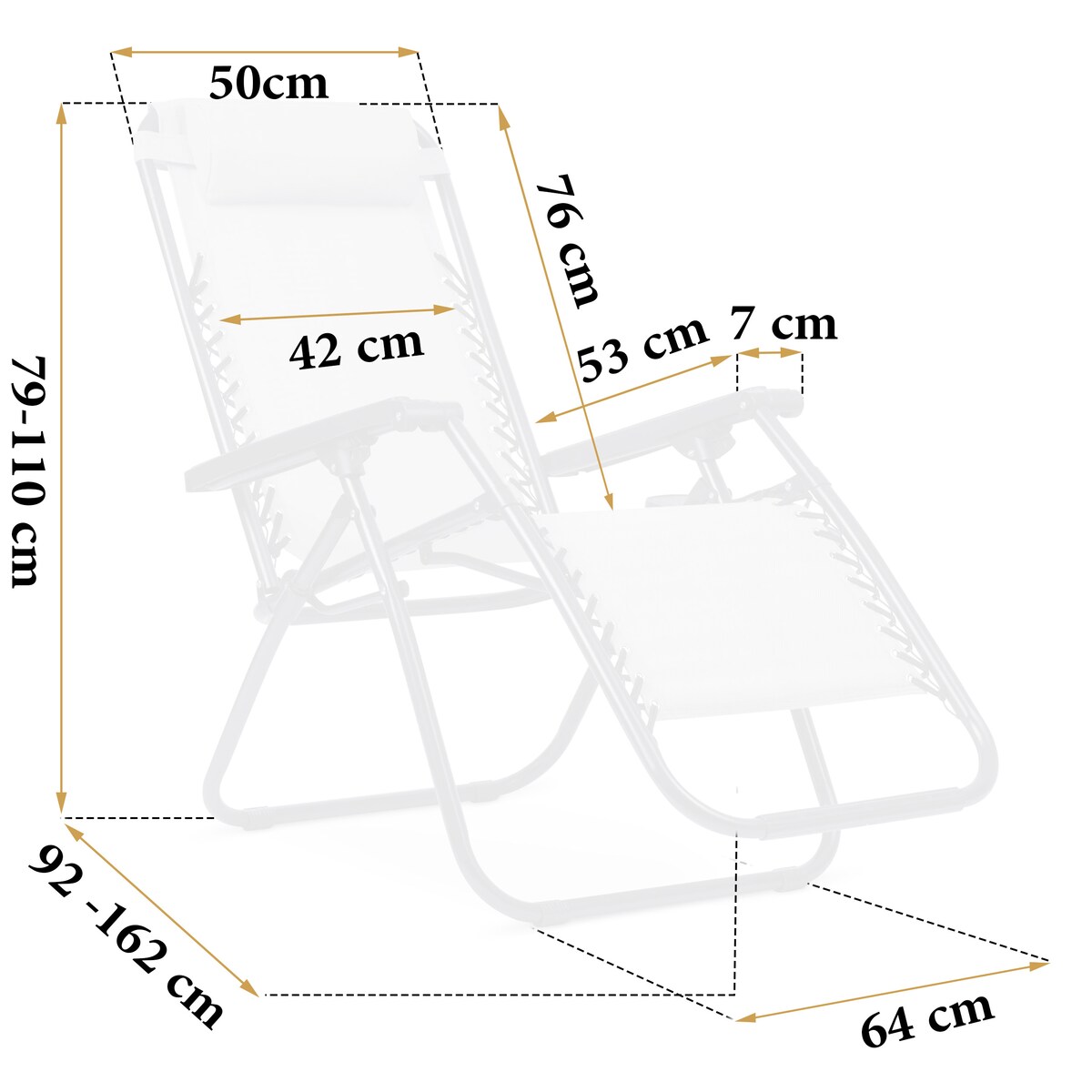 Leżak ogrodowy plażowy składany szary Sofotel ChillWell