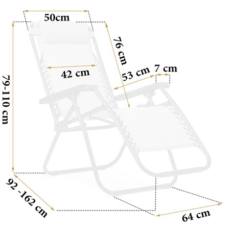 Leżak ogrodowy plażowy składany szary Sofotel ChillWell