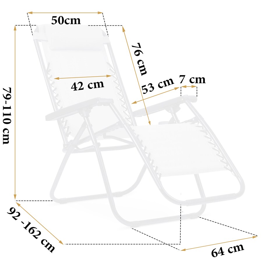 Leżak ogrodowy plażowy składany szary Sofotel ChillWell