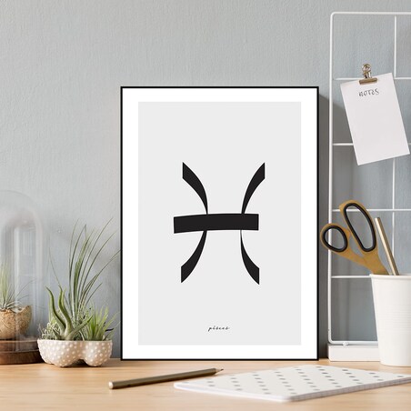 plakat znak zodiaku ryby 50x70 cm