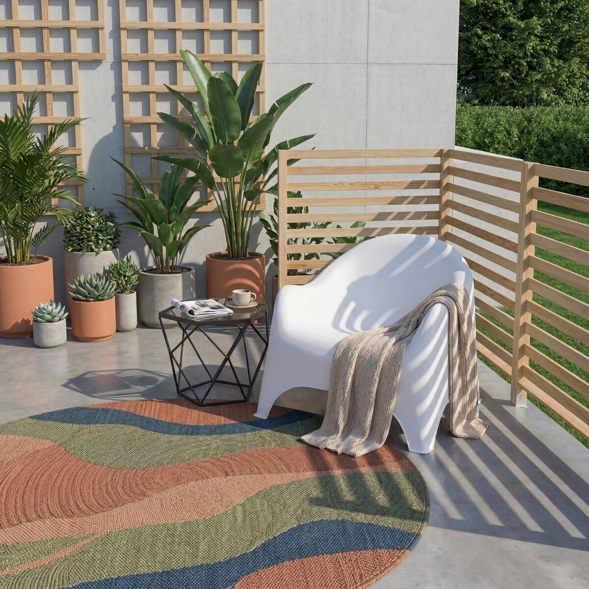 Fotel ogrodowy wypoczynkowy Dumbo na taras, balkon biały