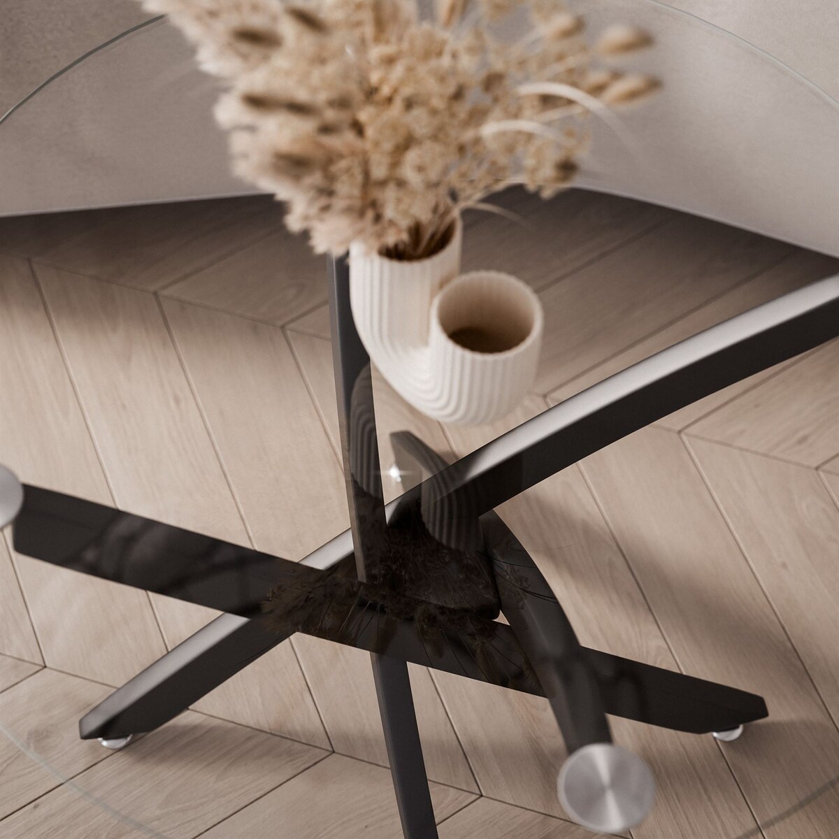 Stolik kawowy BEIRA ze szklanym blatem czarny