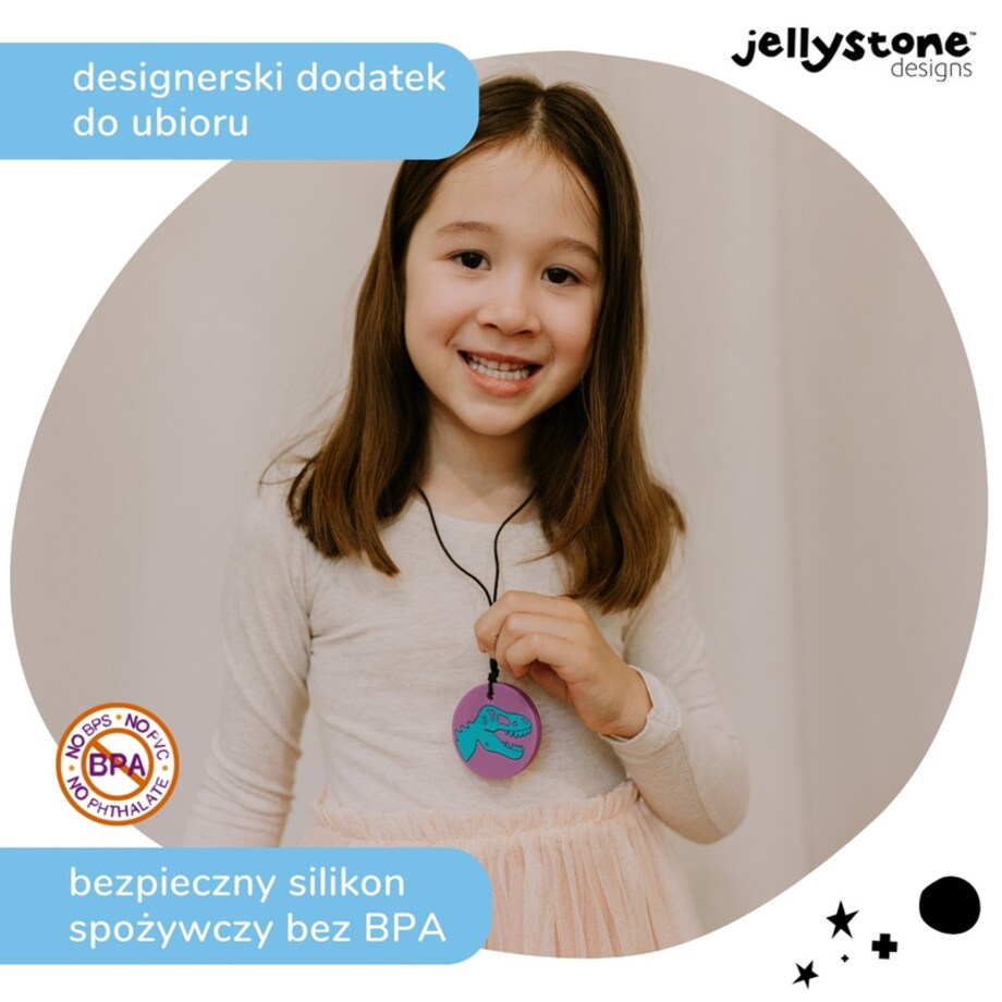 Wisiorek antystresowy Dinozaur fioletowy Jellystone Designs