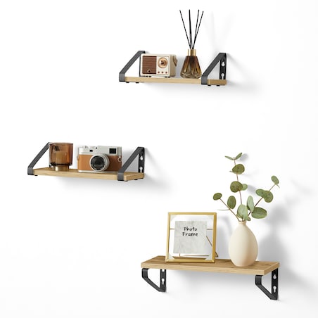 Półki 3 Sztuki do salonu, Artisan, w stylu nowoczesnym, czarny