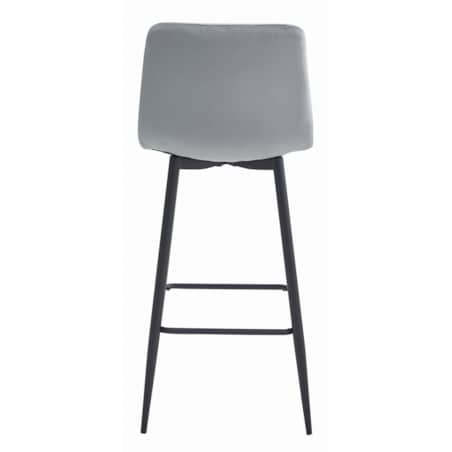 Hoker Do Jadalni Kuchni Baru Wysoki Pozza - Aksamit Srebrno-Szary / Nogi Czarne X 4