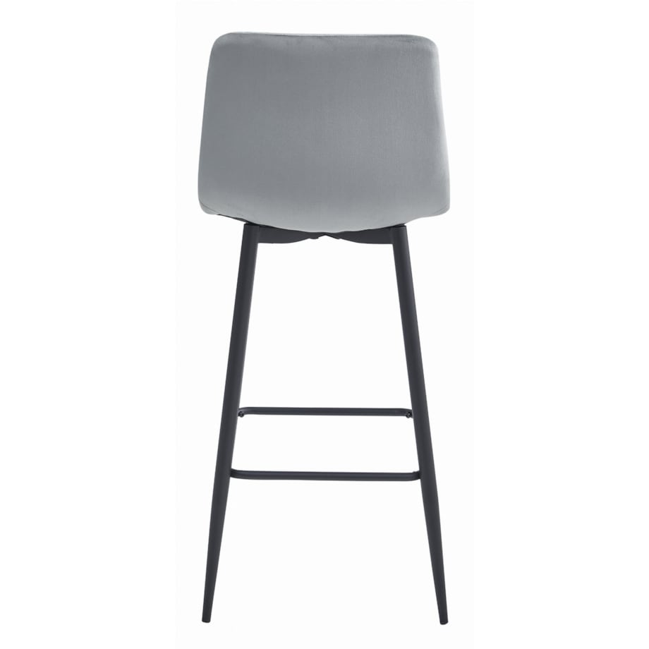 Hoker Do Jadalni Kuchni Baru Wysoki Pozza - Aksamit Srebrno-Szary / Nogi Czarne X 4