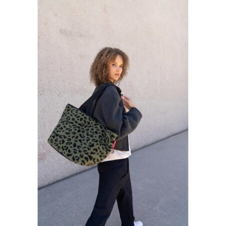 Torba SHOPPER M, teddy leo olive