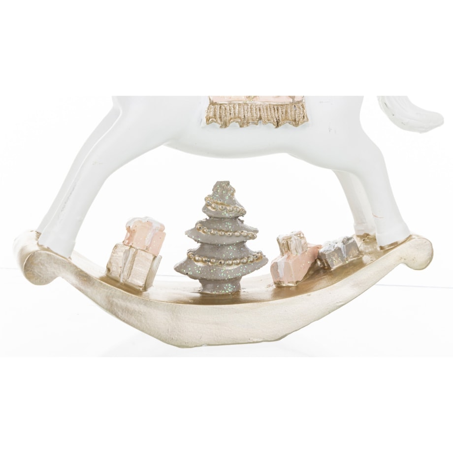 Figurka - biały konik na biegunach 17x17 cm BIANC