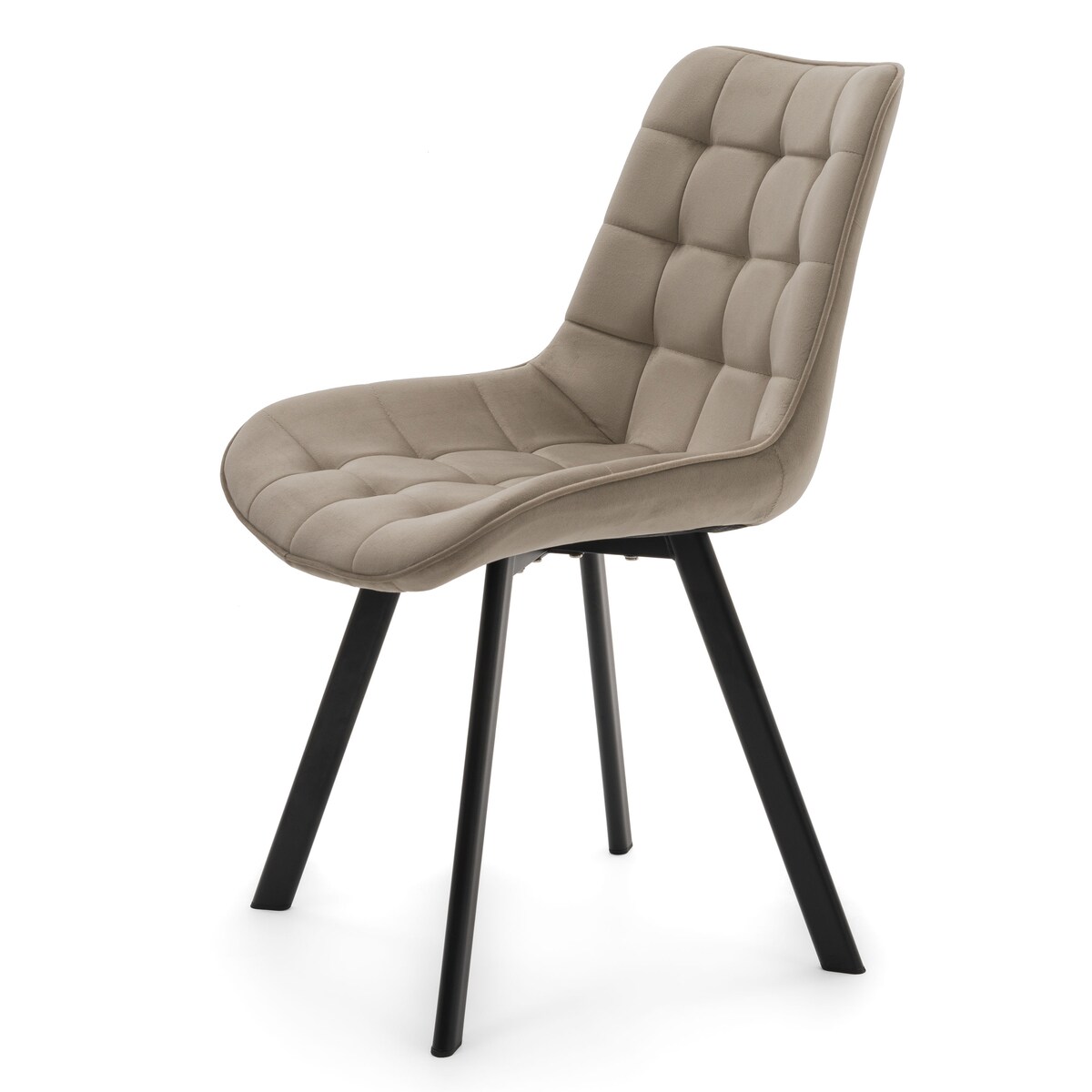 KRZESŁO TAPICEROWANE WELUROWE DO SALONU JADALNI GLAMOUR CIEMNOBEŻOWE TORI