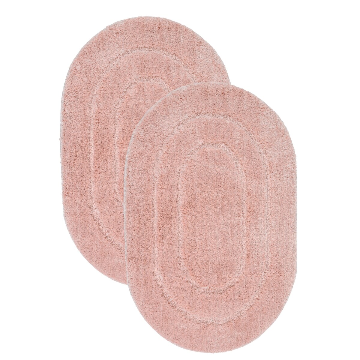 Zestaw 2szt Dywanik łazienkowy Soft 40x60 cm antypoślizgowy owalny różowy
