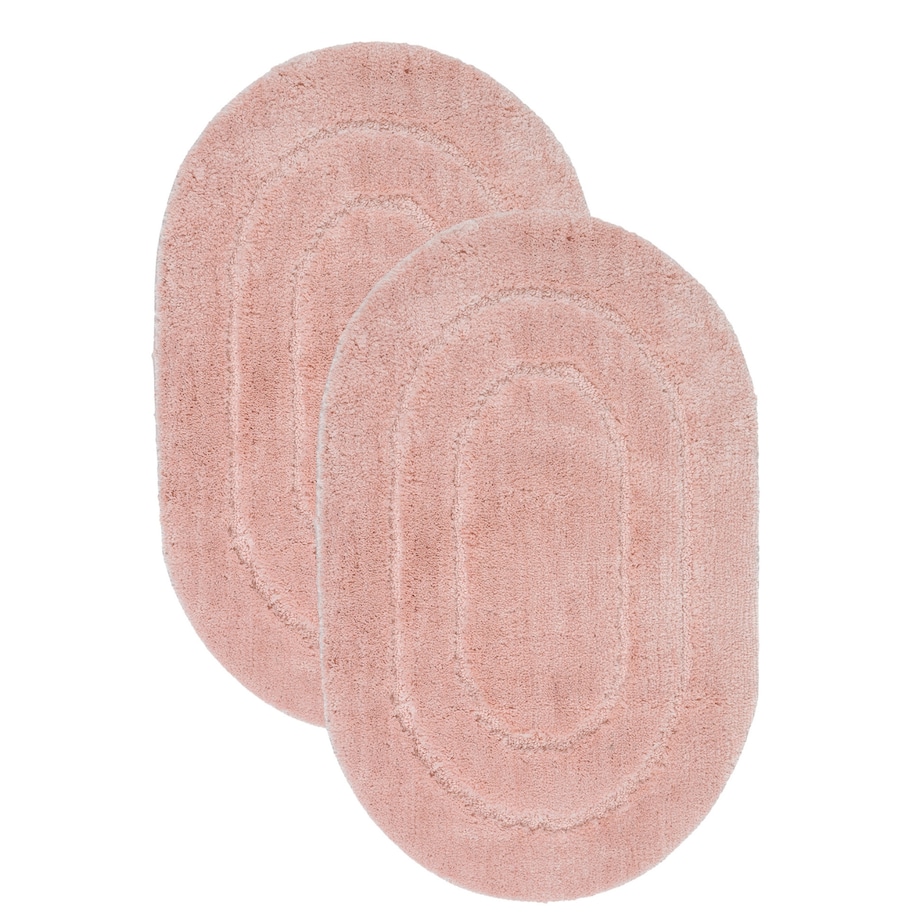 Zestaw 2szt Dywanik łazienkowy Soft 40x60 cm antypoślizgowy owalny różowy