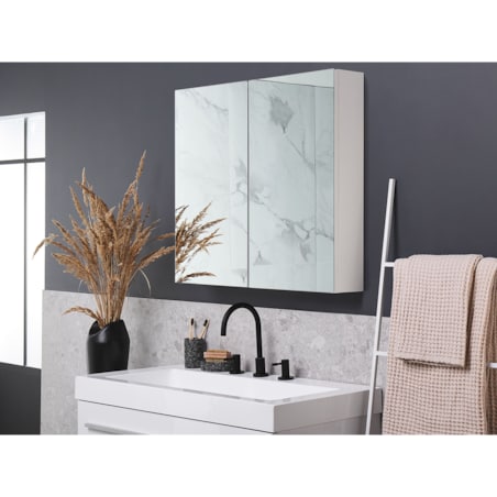 Szafka łazienkowa wisząca z lustrem NAVARRA 80 cm 70 cm Biały