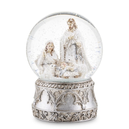 Szklana kula 17x11x11 cm BEBOLITO srebrna dekoracja