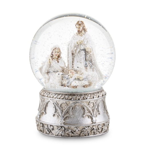 Szklana kula 17x11x11 cm BEBOLITO srebrna dekoracja