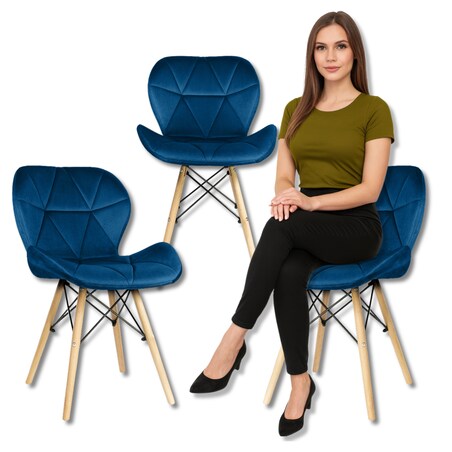 Krzesło Tapicerowane Welurowe Do Jadalni Salonu Pikowane Skandynawskie