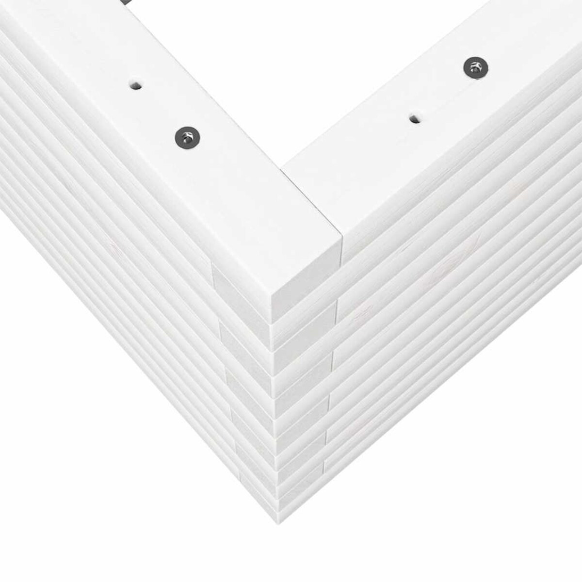 vidaXL Donica ogrodowa, biała, 80x80x46 cm, lite drewno sosnowe