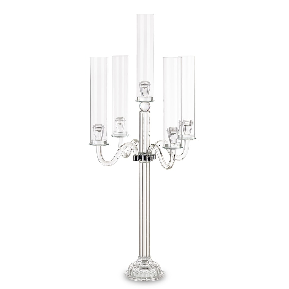 Świecznik szklany 5 ramienny 94x41x41 cm KANDELORO