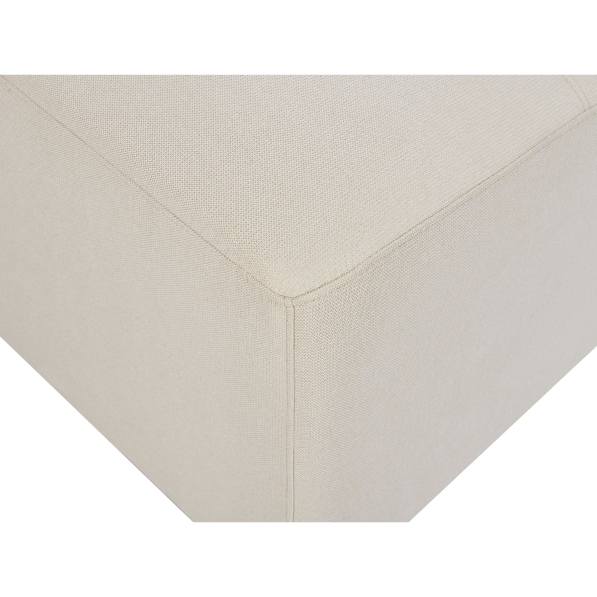 Sofa narożna prawostronna z otomaną KOHLO Jasnobeżowy Tkanina Prawostronny