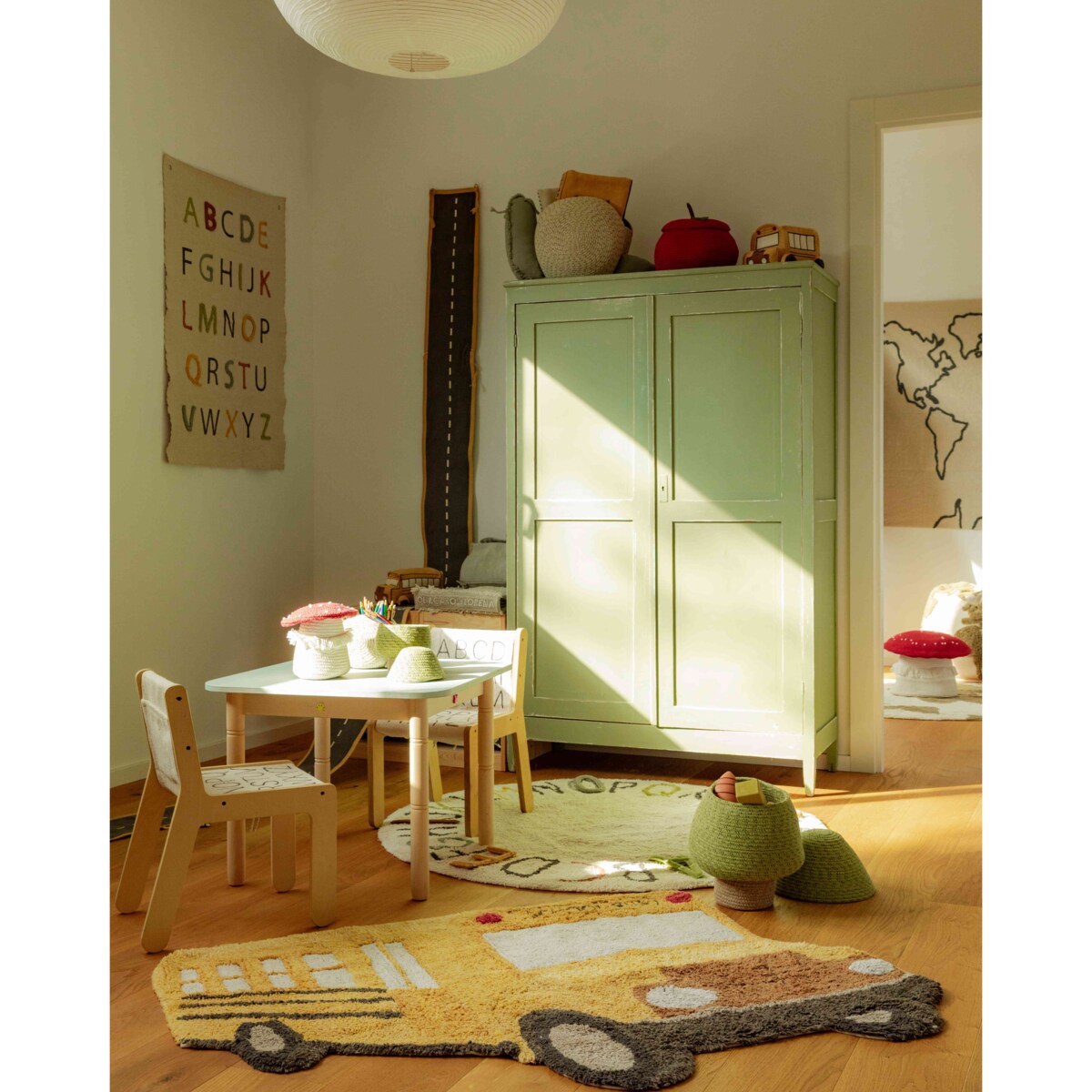 Dywan Bawełniany Autobus Szkolny do prania w pralce, Lorena Canals