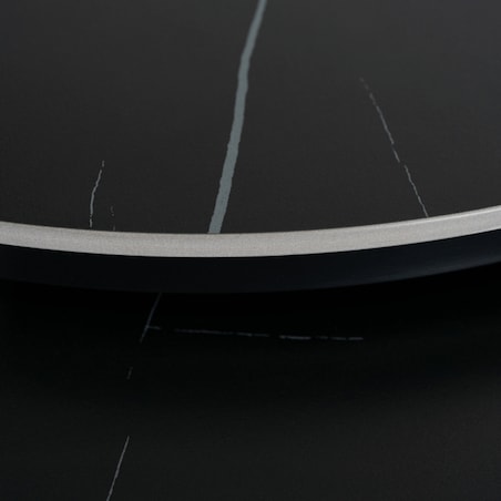 Stolik Kawowy Okrągły Ceramiczny Czarny Marmur Ława Glamour 2w1 JERRY