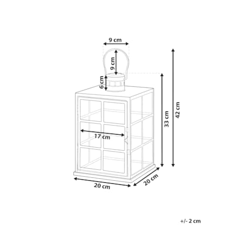 Lampion metalowy 33 cm czarny BINTAN
