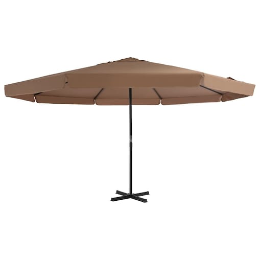 vidaXL Parasol ogrodowy na słupku aluminiowym, 500 cm, taupe
