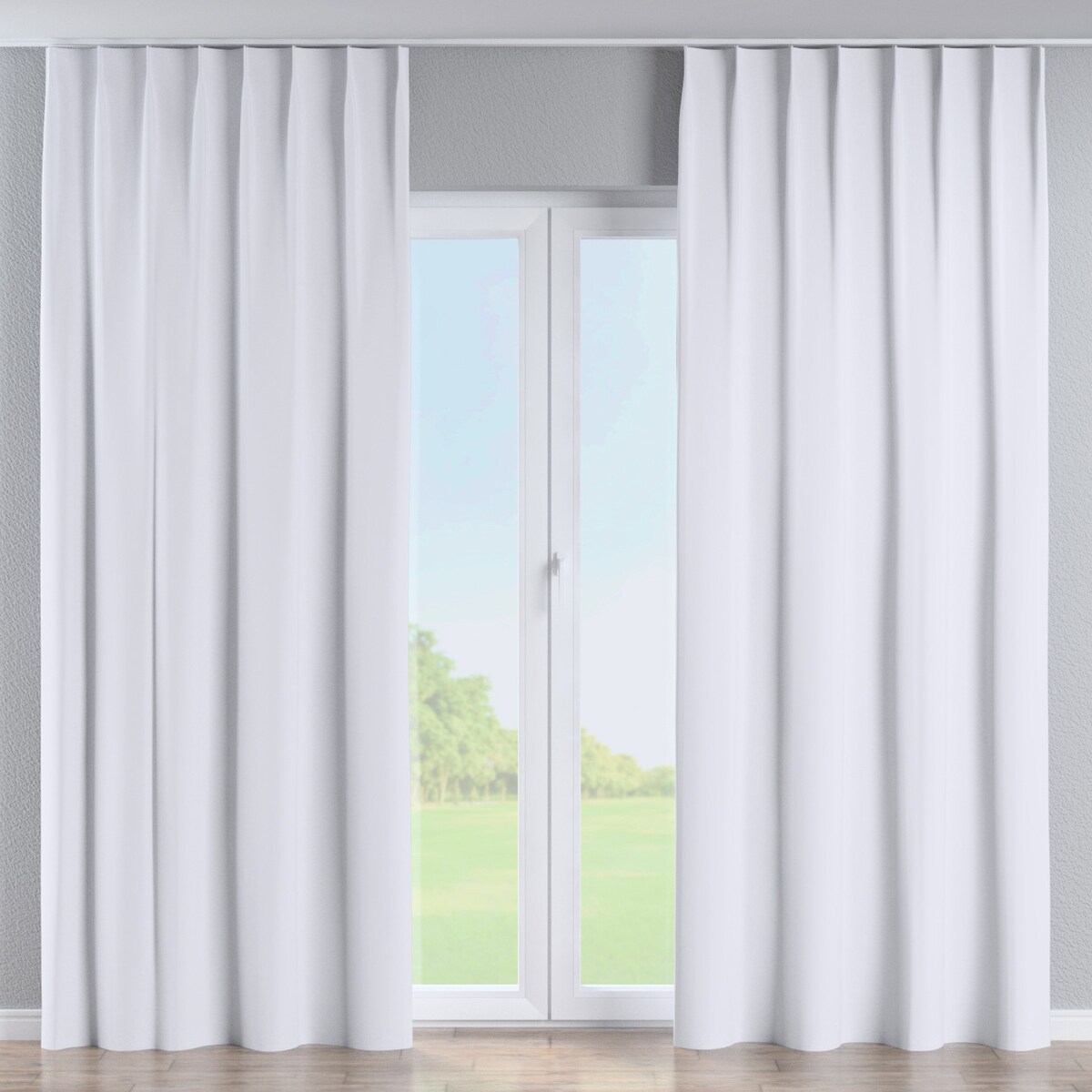 Zasłona na haczykach flex pojedynczych 130x245 stalowa biel