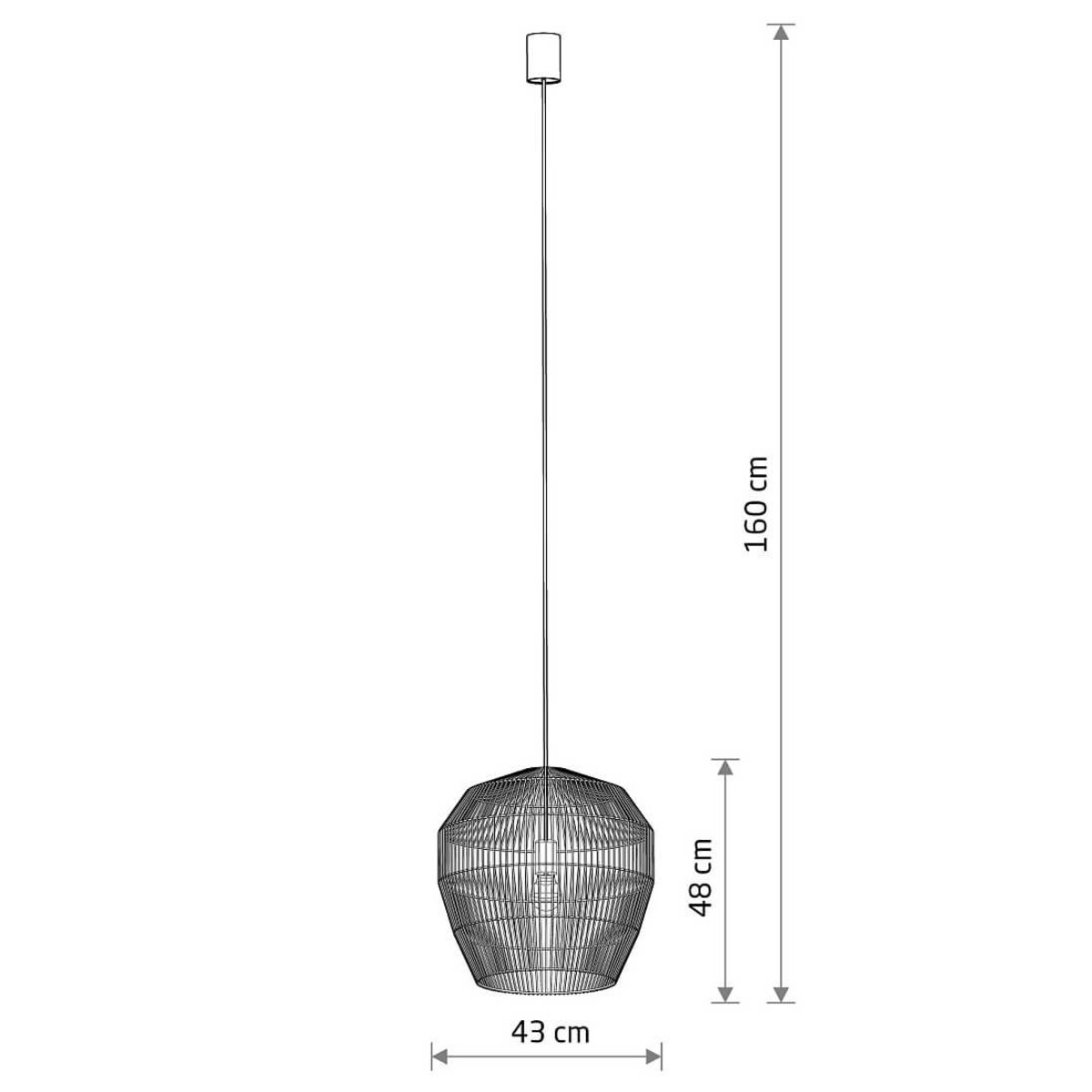 Wisząca lampa Haiti 11166 Nowodvorski japandi klatka koszyk bambusowa czarna