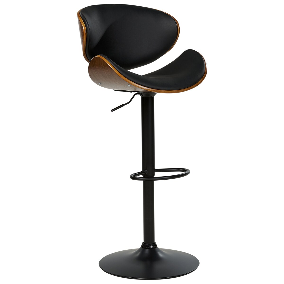 Zestaw 2 krzeseł barowych ROTTERDAM II Ekoskóra Obrotowy Czarny