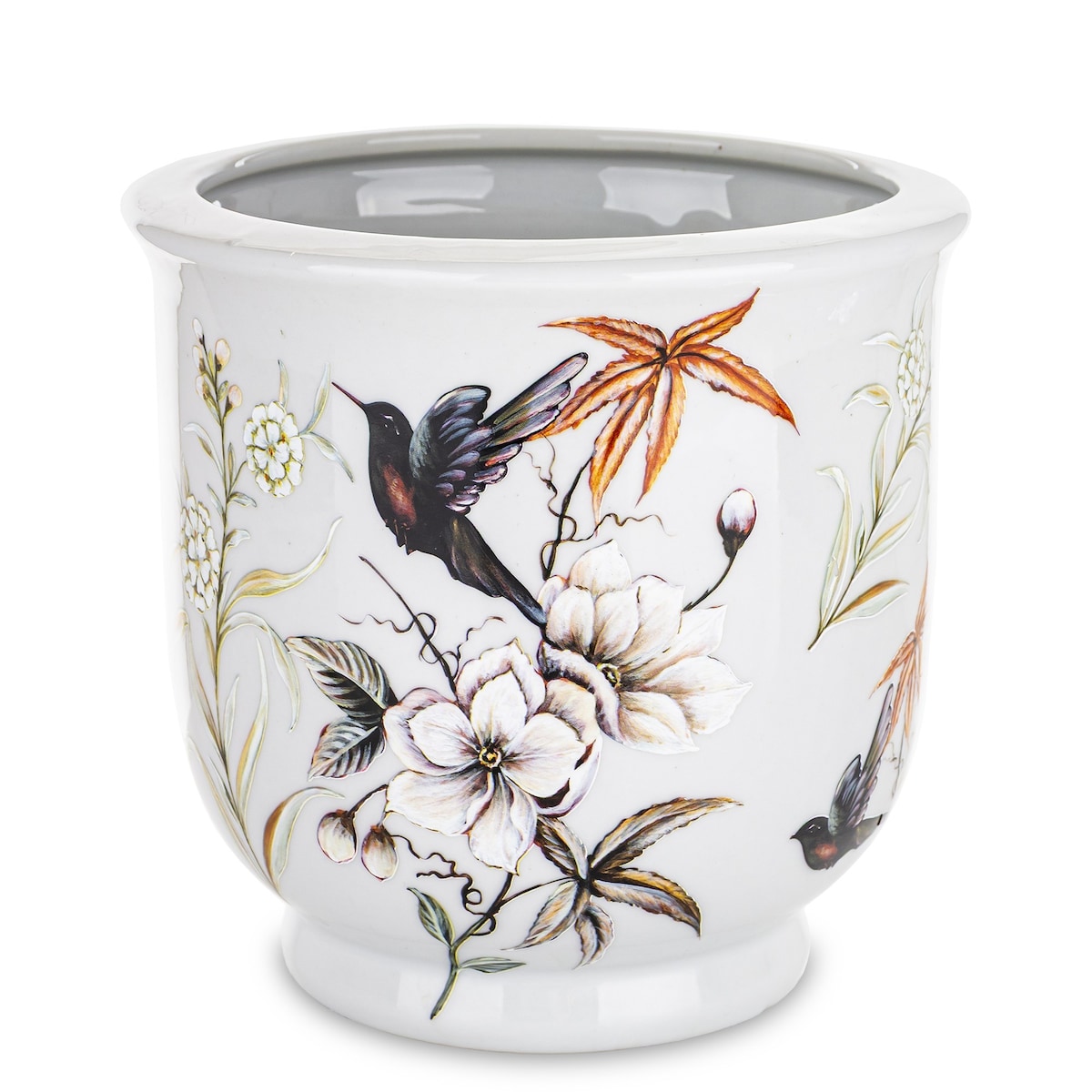 Osłonka ceramiczna w kwiaty FIORI E UCCELLI