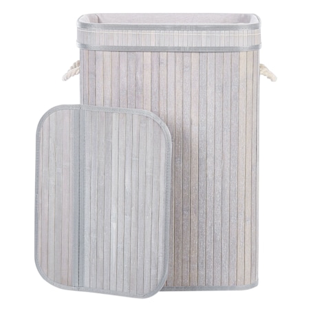 Kosz bambusowy z pokrywą szary KALUTARA