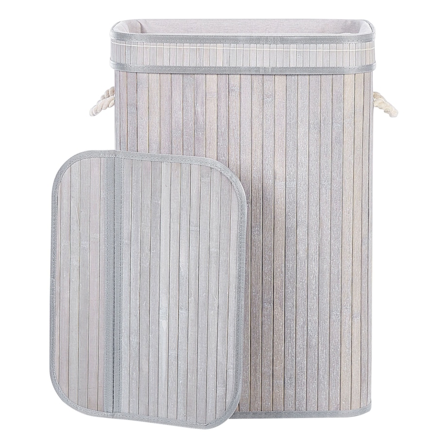 Kosz bambusowy z pokrywą szary KALUTARA