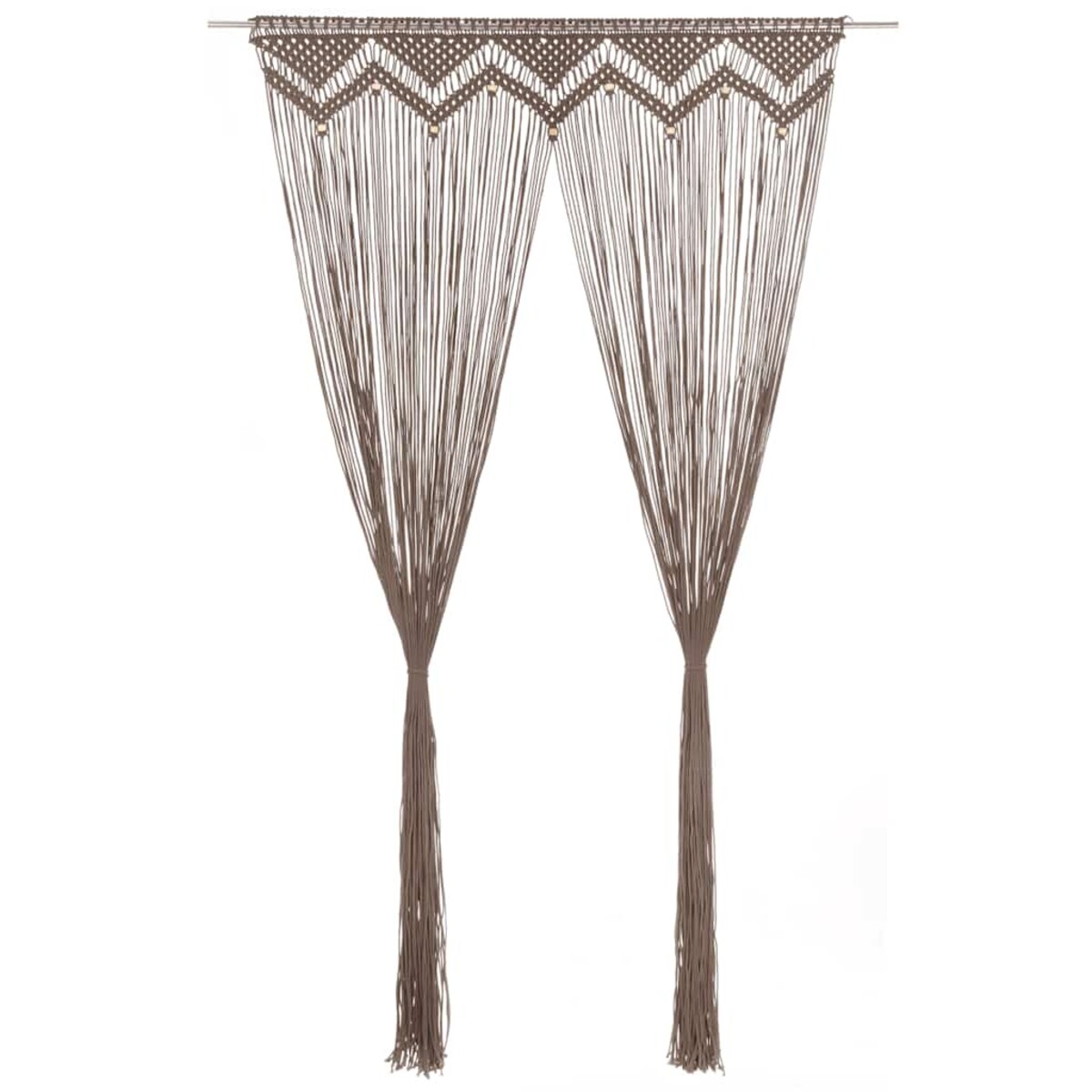 vidaXL Zasłona z makramy, kolor taupe, 140 x 240 cm, bawełna