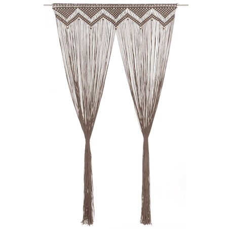 vidaXL Zasłona z makramy, kolor taupe, 140 x 240 cm, bawełna