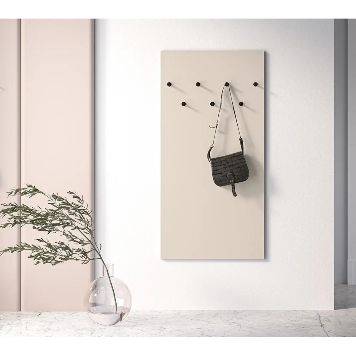 Wieszak ścienny ELLEN 7G kaszmir/czarny