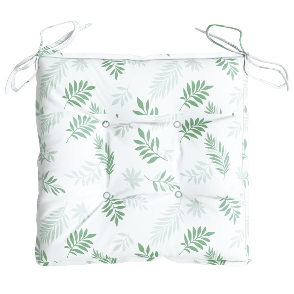 vidaXL Poduszki na krzesła, 2 szt., wzór w liście, 40x40x7 cm, tkanina