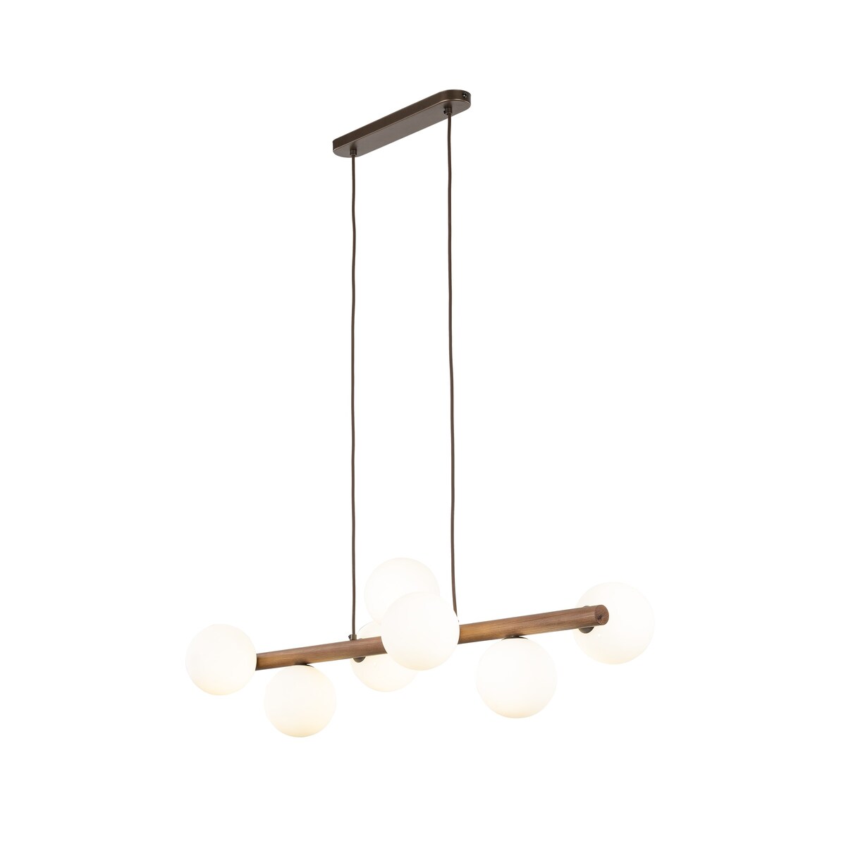 Lampa wisząca TK Lighting ESTERA WOOD Orzech 7xG9 biała, regulowana wysokość, nowoczesna nad stół i wyspę