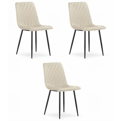 Krzesło Do Jadalni Kuchni Salonu Turin - Beż Aksamit X 3