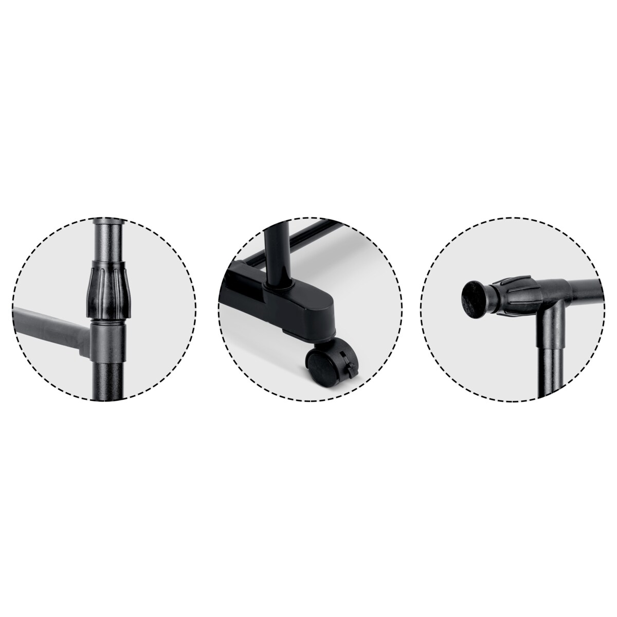 Wieszak na ubrania stojący stojak podwójny kółka Massido