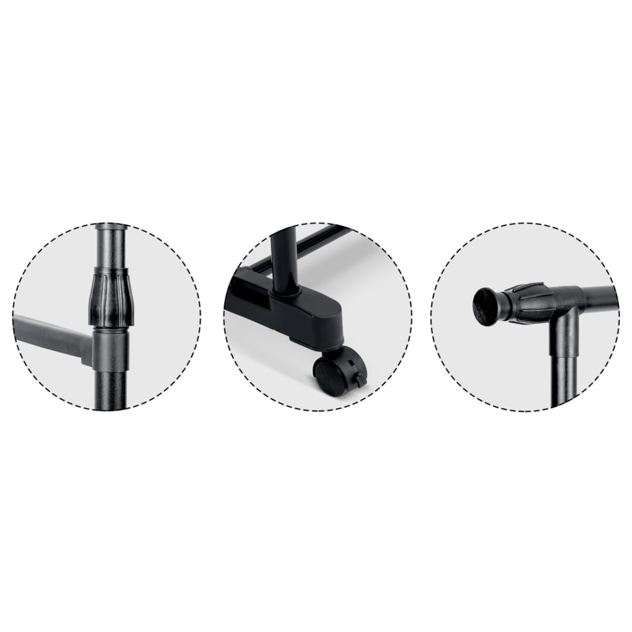 Wieszak na ubrania stojący stojak podwójny kółka Massido