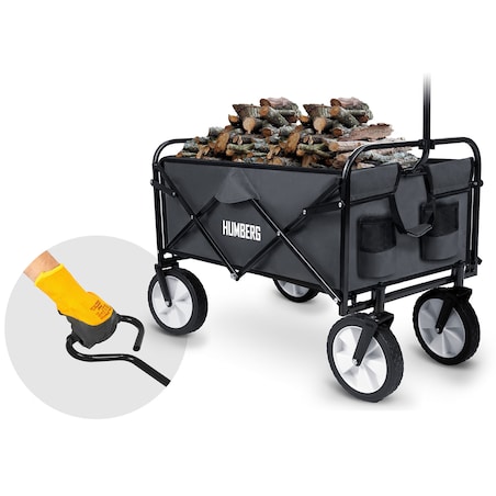 Wózek ogrodowy transportowy skladany Humberg 90 kg + siatka zabezpieczająca