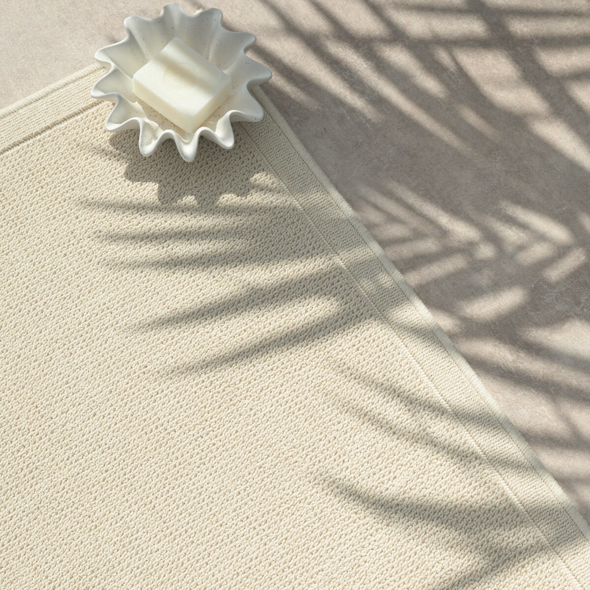 Dywanik łazienkowy Lino 50x80 cm e-bawełniany ramka beżowy