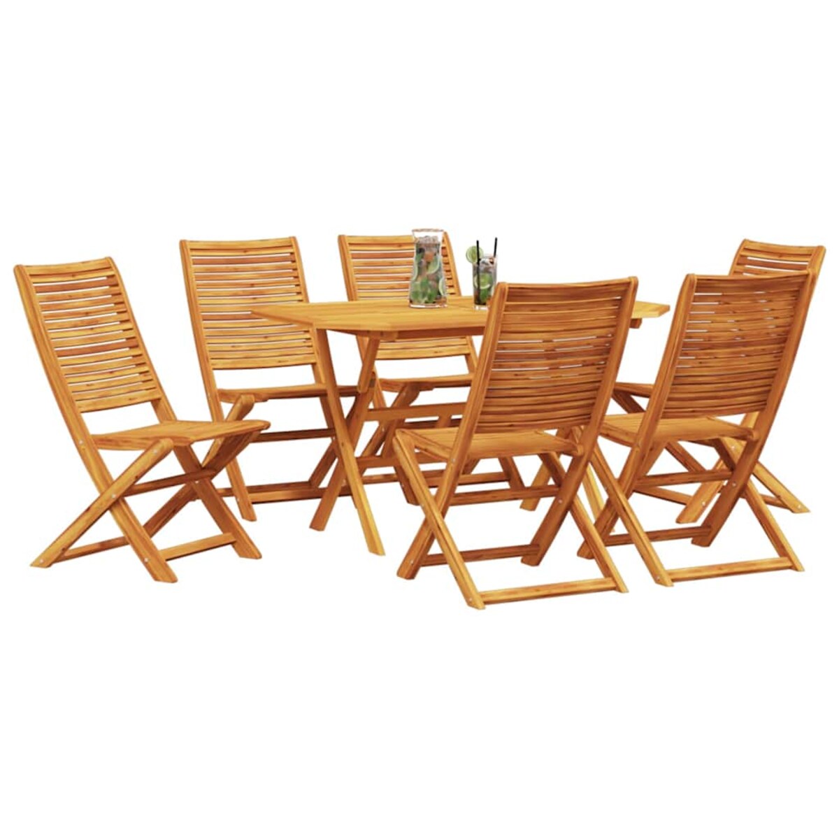 vidaXL Zestaw do jadalni w ogrodzie 7 pcs Brązowy lite drewno akacjowe
