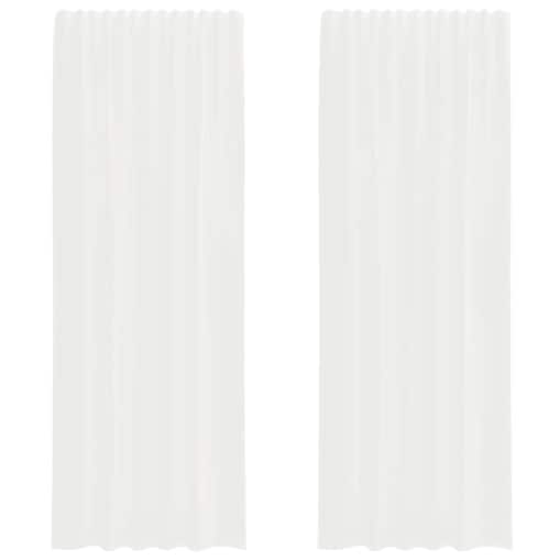 vidaXL Zasłony woalowe z kieszeniami na drążek 2 szt. białe