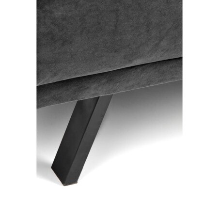SOFA TAPICEROWANA Flow szara METALOWE NÓŻKI z przeszyciami